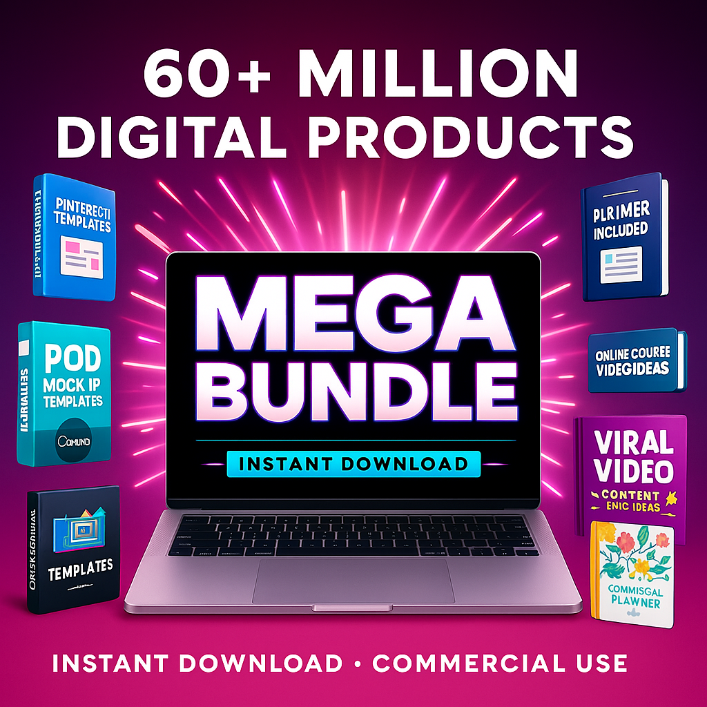 60+ Million Digital Products Mega Bundle – Ultimate PLR Resource for Creators & Entrepreneurs